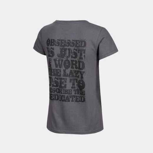 Camiseta Gris Oscuro Algodón Orgánico ''obsessed'' Mujer Inov-8